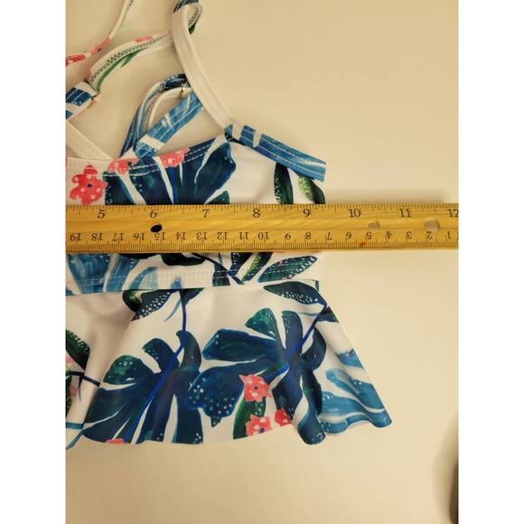 Toddler Girls Swimsuit Floral High Waist Bathing Suit Falbala Bikini Swimwear 2T - Picture 11 of 12